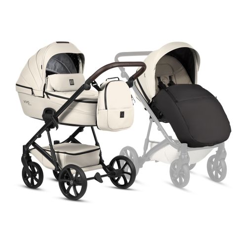 Tutis Viva 6+ Leather 2-in-1 Kinderwagen – Vanilla 086