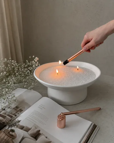 Candle Cocktail® Kaarsenzand | Pearly White | Incl. Lontjes