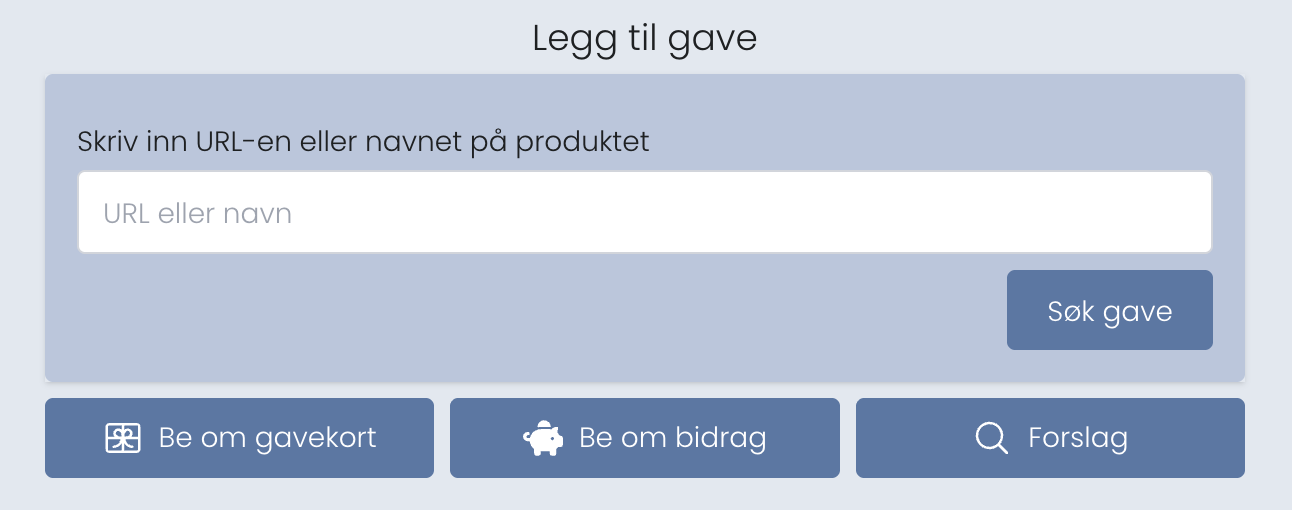 legg til gaver i ønskelisten