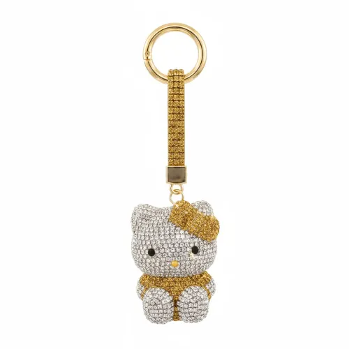 Adaugo Rhinestone Cat Keyring & Bag Charm
